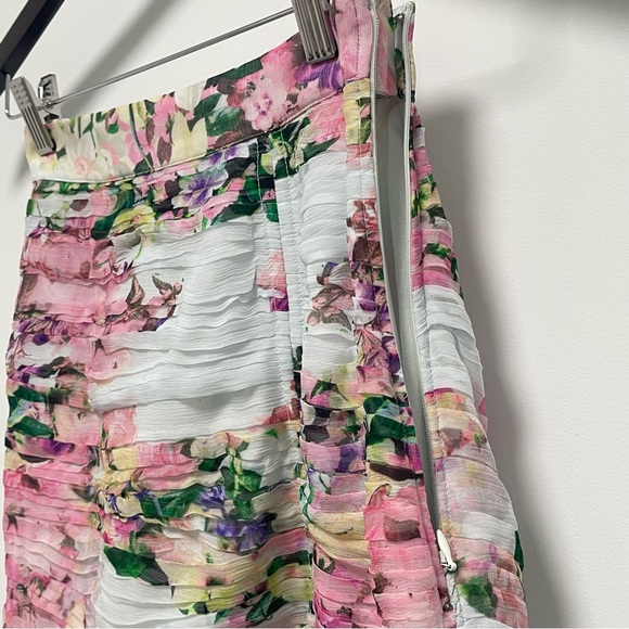 Rococo Sand Mist Pleated Chiffon Powder Blue Pink Mini Skirt Size X-Small - Picture 9 of 13